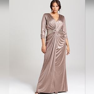 Tadashi Shoji Champagne Gown Wrap Dress - Size M - Brand New